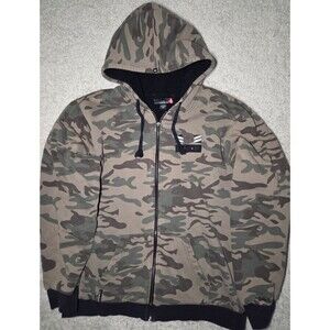 Quiksilver Camo Zip-Up Hoodie Youth XL Y2K Hooded Sweatshirt